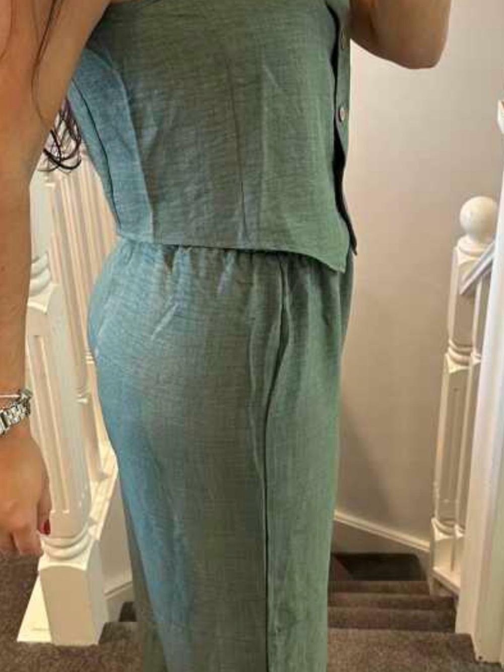 Source Unknown Olive-Green Wide Leg Pants - Picture 2 of 3